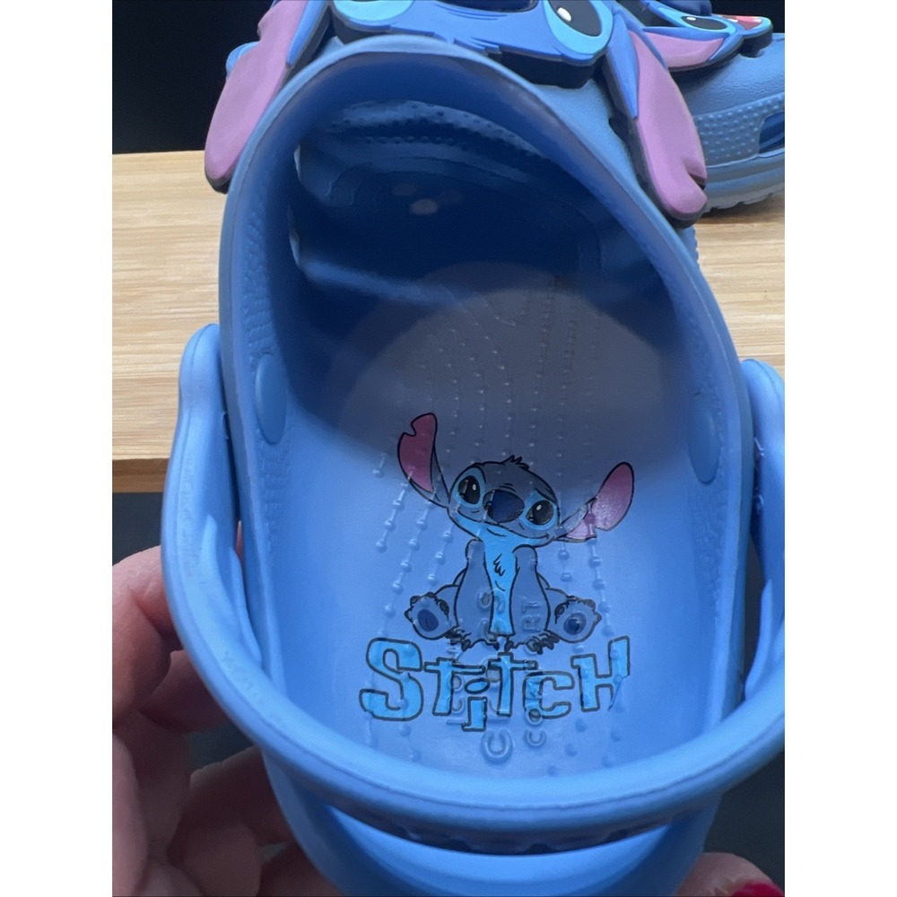 Crocs Disney Lilo and Stitch Blue Clog Shoe Unisex Childrens Size 11 - Picture 7 of 9